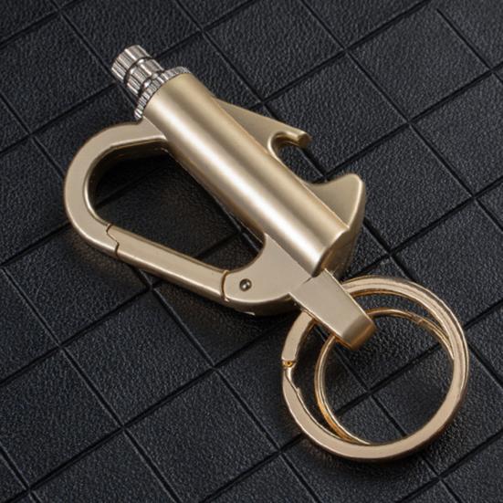 1/2 Pezzi Accendino Portatile Portachiavi Apribottiglie Multiuso Gas Kerosene Non Incluso Campeggio Outdoor Escursionismo Portachiavi in Metallo Portachiavi Sospeso