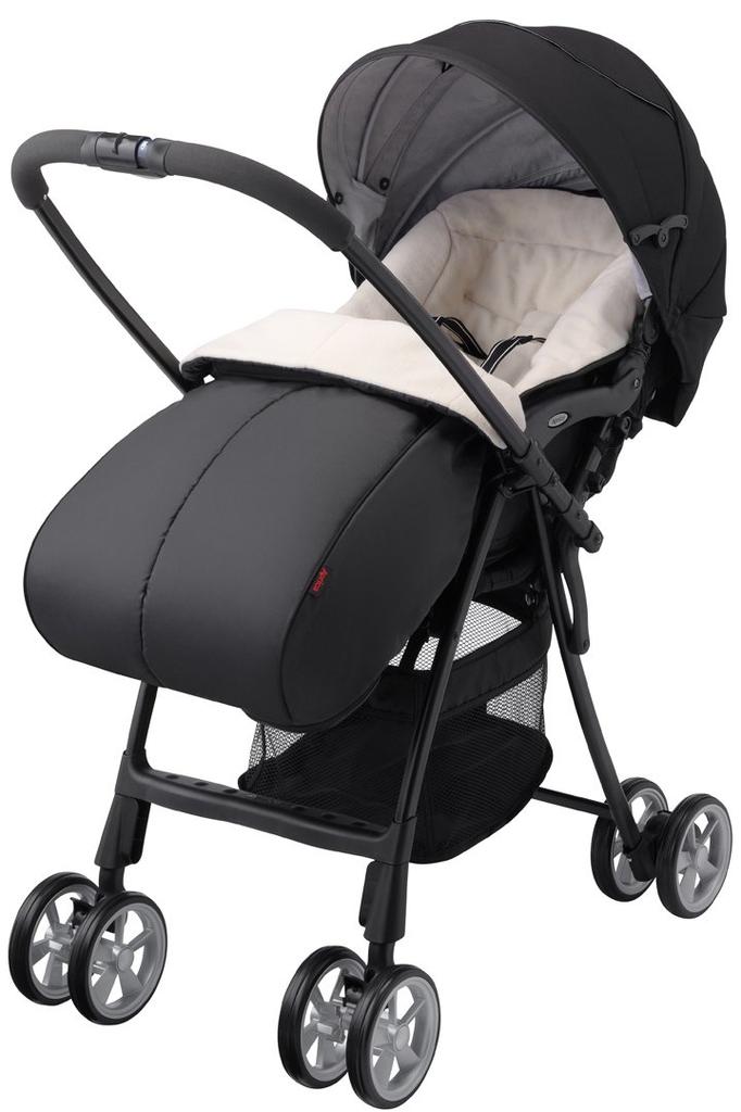 Aprica 2-Way Foot Muff, Black, Genuine Product (Can also be used as a seat liner) 98893