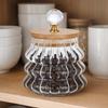 Household Glass Food Container Striped Pattern Coffee Bean Storage Jar Tea Sealed Jar Candy