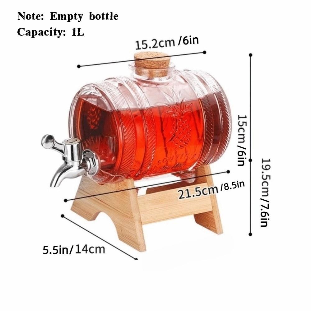 Glass Whiskey Barrel with Faucet Coke Bucket Creativity Wine Decanter  Home