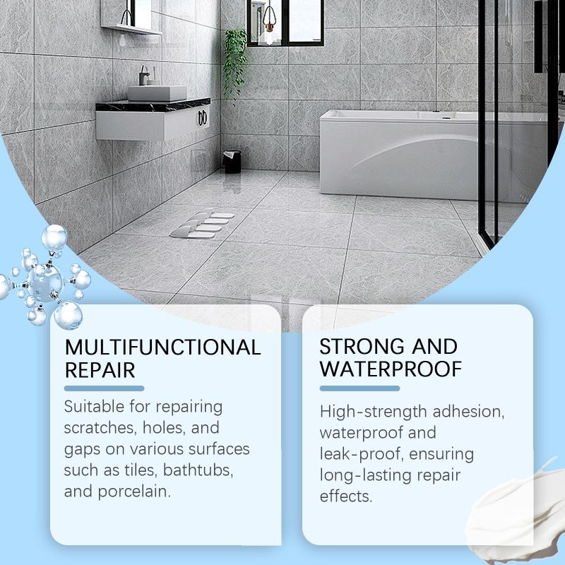 Jaysuing Tile Repair Adhesive (Porcelain White) Waterproof Sealing Adhesive For Leaky Gaps In Living Room And Bathroom Wall Tile
