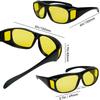 Night Driving Glasses Fit Over for Men Women, Anti Glare Polarized Night Vision Glasses, Wrap Around HD Yellow Lens