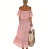 Ladies' Casual One Neck Ruffle Edge Temperament Women's Dress