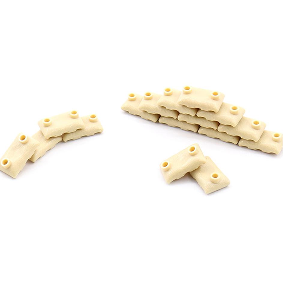 30/50 PCS Military Sandbag DIY Army Scene Parts Compatible WW2 Soldier Figures Weapon Building Blocks Toys For