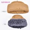 SOMALER Eltern-kind-Mütze und Schal Set Wolle Gestrickte Baby Mütze Weibliche Winter Schal Baumwolle Kappen Junge Eltern Anzug