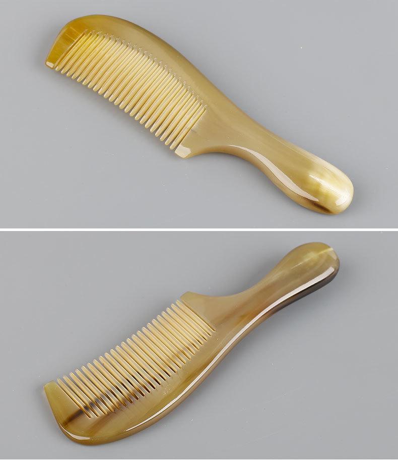 Natural Handmade Fine-Toothed Cow Horn Comb (16-21cm)