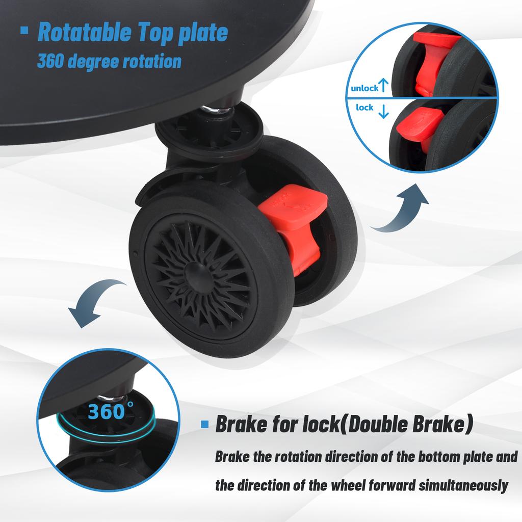 Golf Bag 360° Universal Wheel Trolley DetachablePortable Club Stand Mobile Base