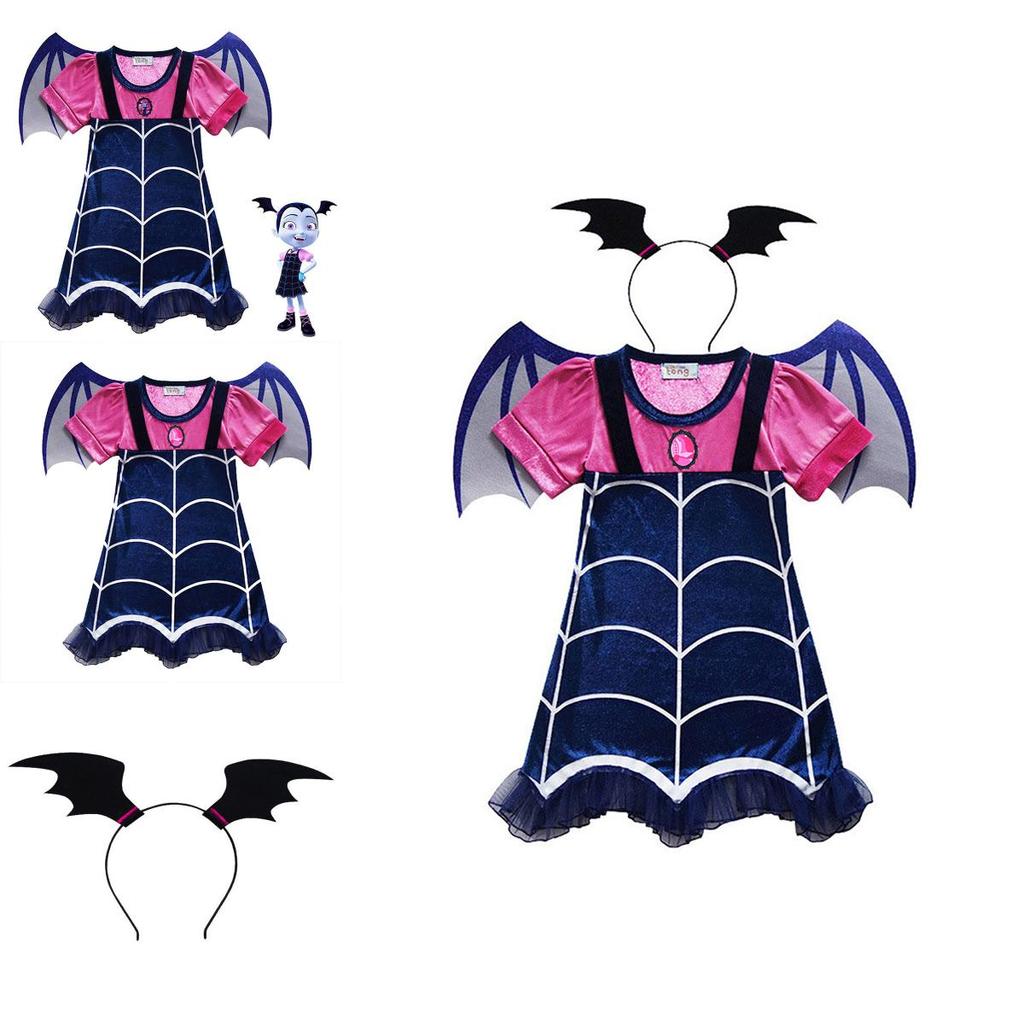 Exquisite Vampirina Girls Cosplay Dress With Wing And Headwear For Fancy Parties