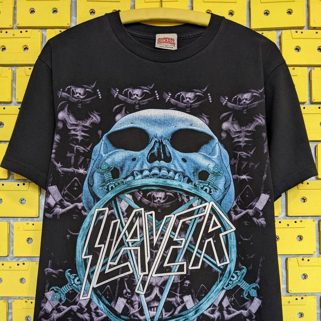 Vintage 90s Slayer Band T shirt Thrash Metal Rare Graphic Bootleg Merch Tee Size M