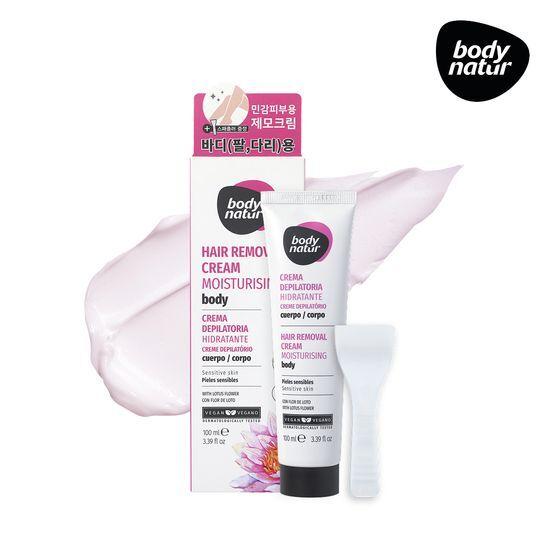 Bodynatur Hair Removal Cream Moisturizing Body Sensitive Skin with Lotus Flower 100ml