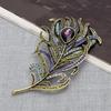 Bling Peacock Feather Brooch Pin Elegant Pearl Flower Brooch Pin Badge Women Fashion Clothes Jewelry Accessories for Women Gifts