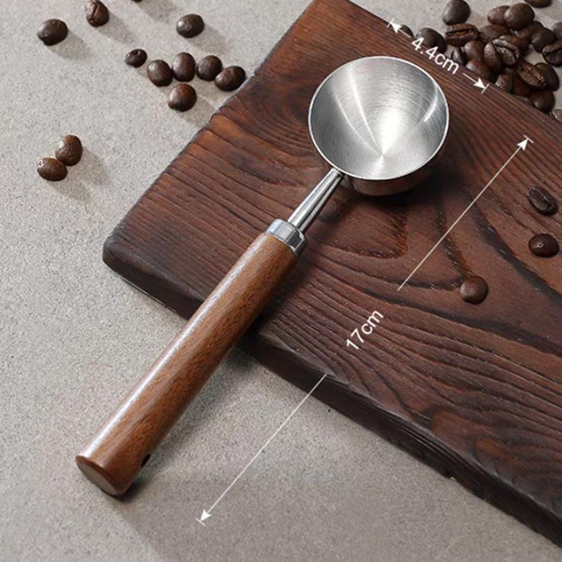 1pc Walnut Handle Measuring Spoon Coffee Powder Spoon Kitchen Home Baking Tool Measuring Cup Measuring Tools for Kitchen
