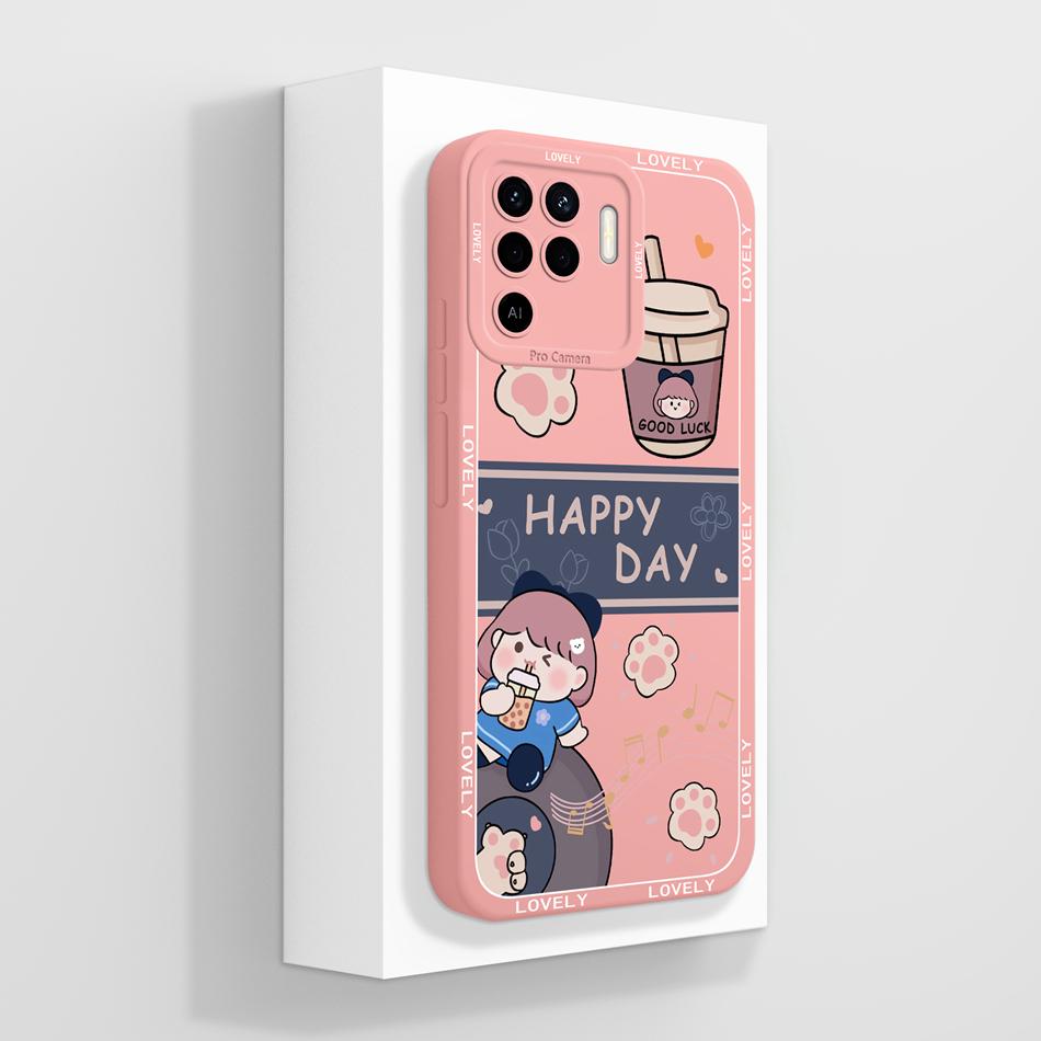 

Case For Oppo A94 4G 5G Cute Panda Back Cover For Oppo A 94 Anti Drop Funda Soft Liquid Silicone Full Protection Phone Protector Oppo A94 (5G)
