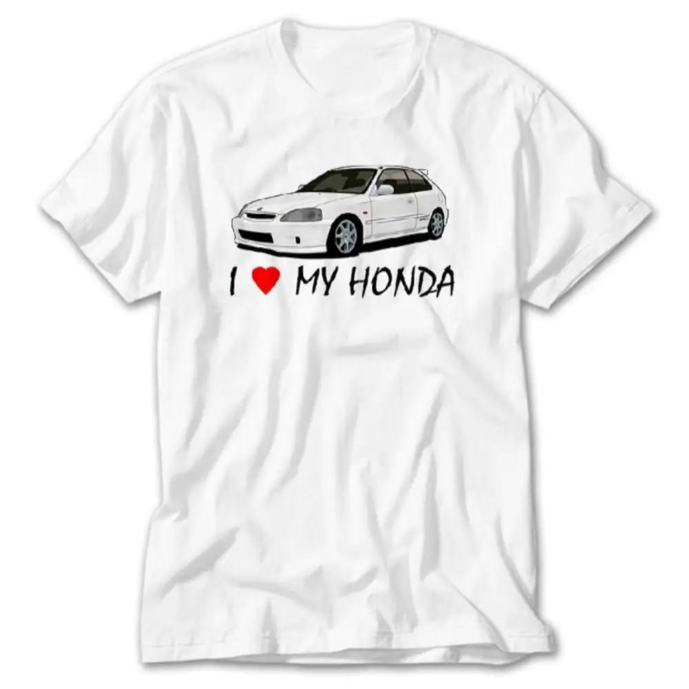 

Honda Mens and Womens Tshirt Summer Tee Honda Civic I Love My Honda Shortsleeved Spring and Autumn Motorcycle Cycling Top S