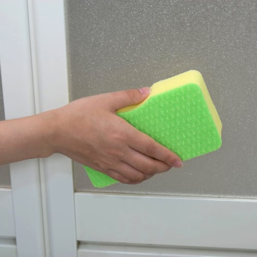 Towa Sangyo Bath Sponge, Brush Sponge for Unit Baths, Made In Japan, Yellow, Approx. 15.8 X 8.3 X 4.3 Cm, Set of 2, 31347