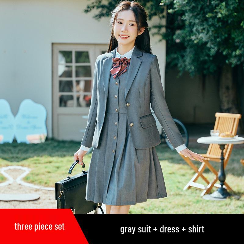 

Платье-костюм в стиле преппи для воспитателей детского сада – Профессиональный комплект рабочей одежды из двух предметов: юбка и пиджак для весны и осени XXL