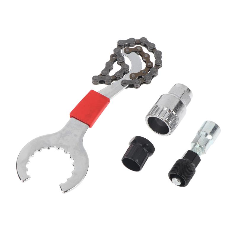 Bicycle Repair Tool Kit Mountain Road Bike Chain Whip Pedal Wrench Crank Puller Removal Multi-Function Bike Maintenance Set