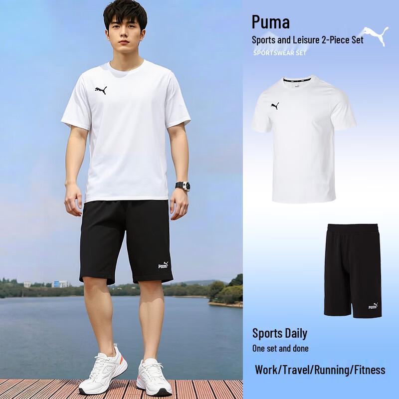 Puma Men s Short-Sleeve Shorts Running Set L