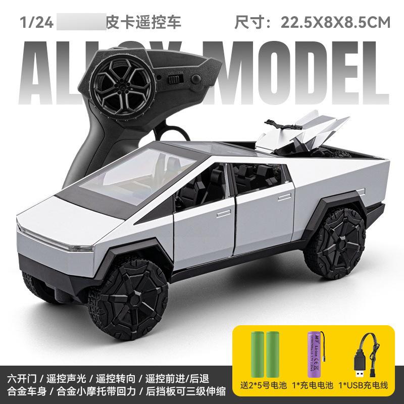 

1:24 Scale Diecast RC Pickup Truck Rechargeable Drift High Speed Rear Drive Simulation Model Kids Toy Collection Gift срібний