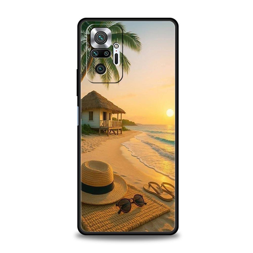 Summer Beach Phone Case Cover for Redmi 14C 10C Note 15 14 13 12 10 11 K40 Pro Plus 5G Soft TPU Shockproof Shell Fundas Capa Bag
