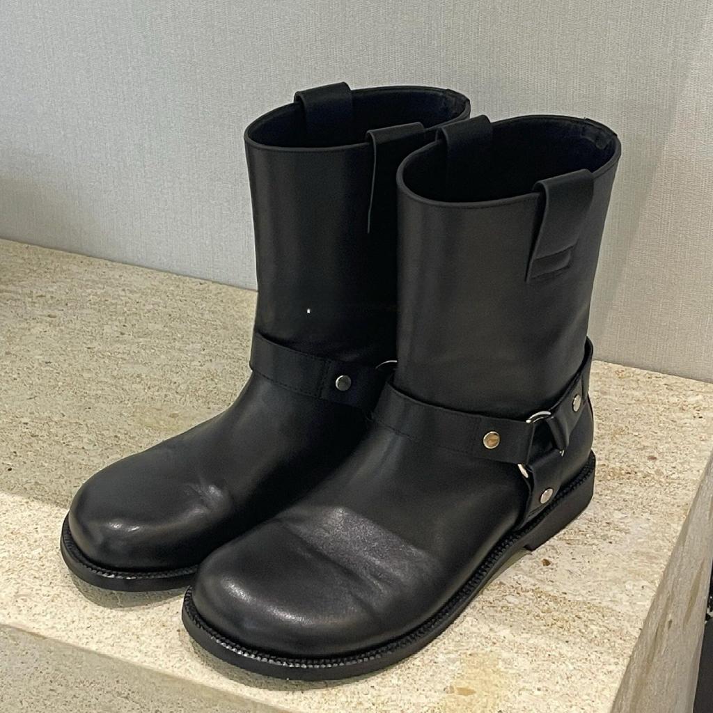 Korean Version Of Thin Leather Black Retro Western Cowboy Boots Women'S Platform Short Martin Boots Women'S Boots