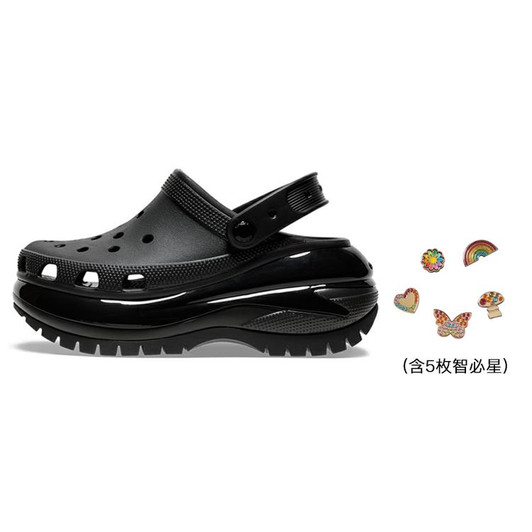 Crocs Mega Crush Clog EVA Classic Crush Sandalen 6.1cm Unisex Schwarz