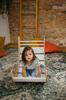 Smile wooden rocker white