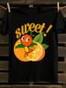 Funny Sweet! Orange Bird Graphic T-Shirt Mens Tshirt Womens Tshirts with Letters Print Short Sleeves T-Shirt Casual Street Tee Shirt Top
