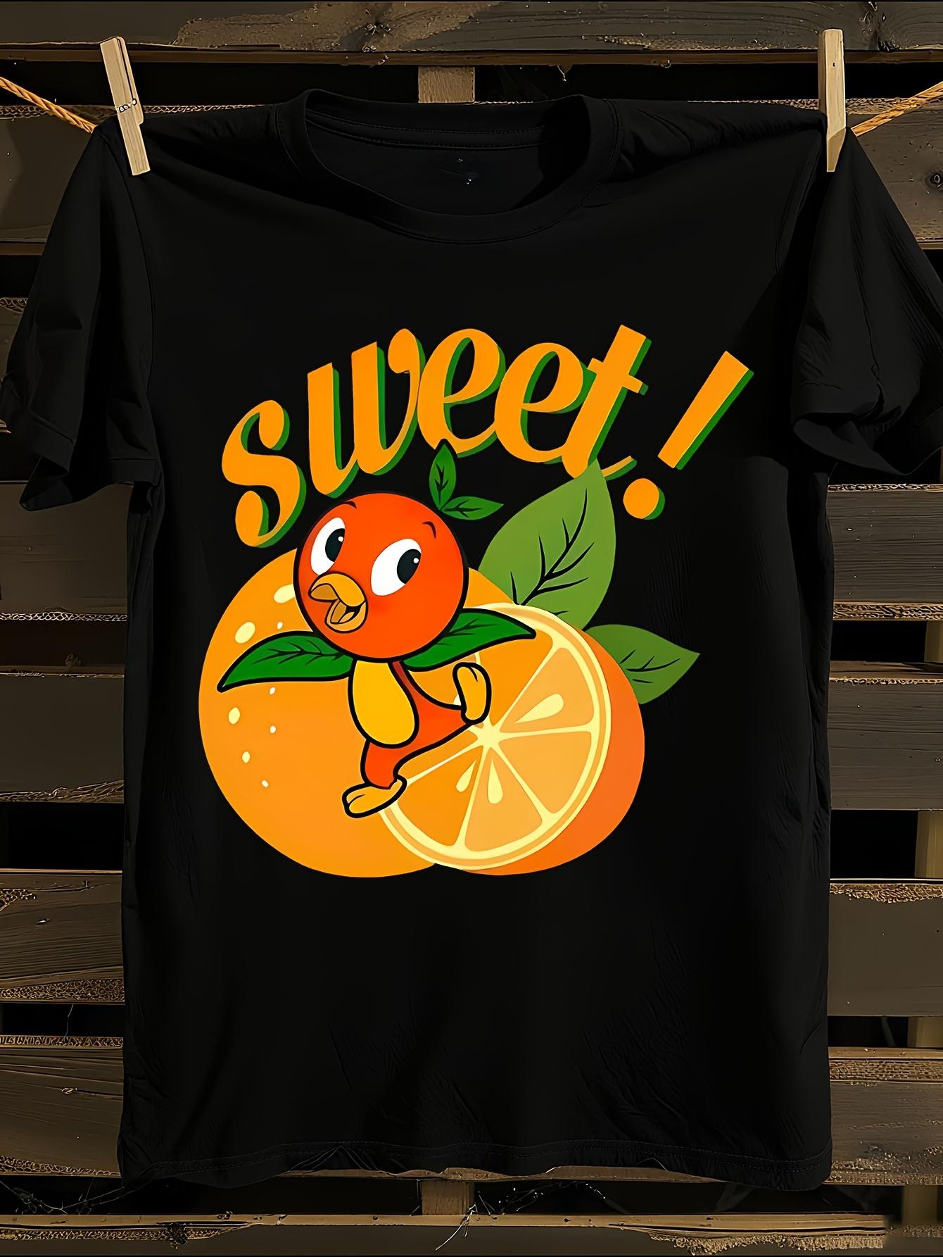 Funny Sweet! Orange Bird Graphic Tshirt M