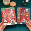6 Stück/Set Cartoon Weihnachten Bleistiftspitzer Radiergummis Bleistifte Lineale Kawaii Kinder Schreibset Schulschreibwarenzubehör