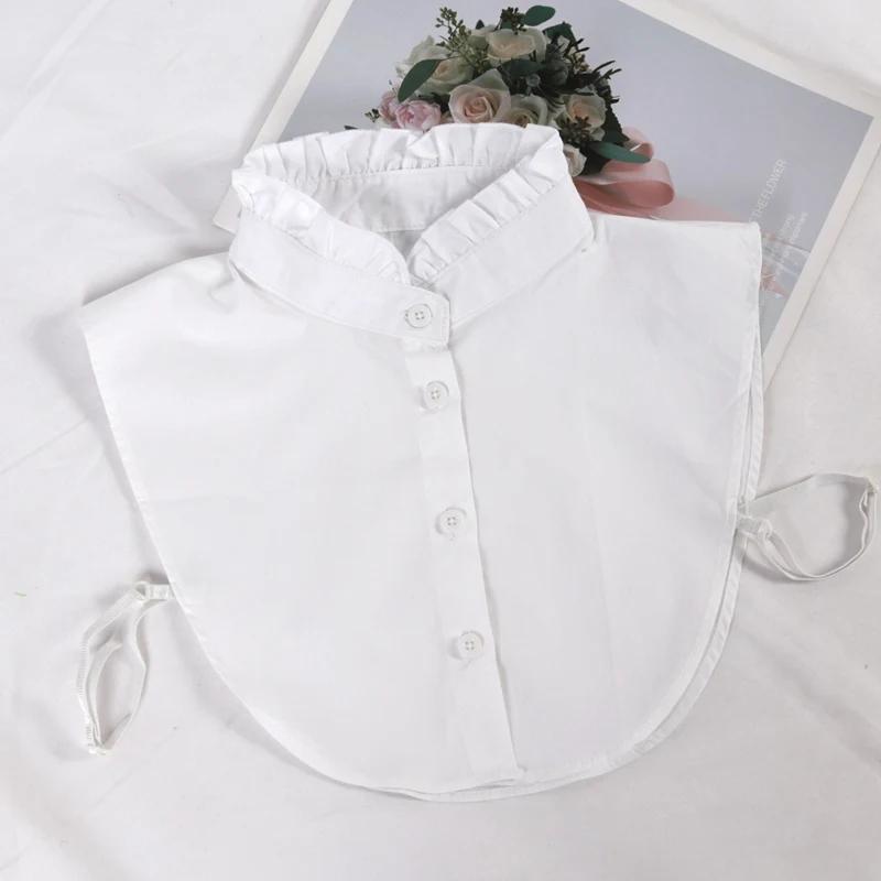 

Женская весенне-осенняя хлопковая белая рубашка-джемпер с маленьким отложным воротником, универсальная, модная одежда с ложным воротником, аксессуары