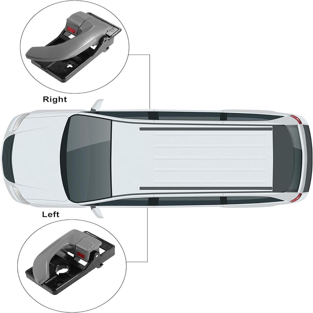 

New 1Pair Car Interior Inside Door Handle Gray Left Right For Hyundai Tucson 2005-09