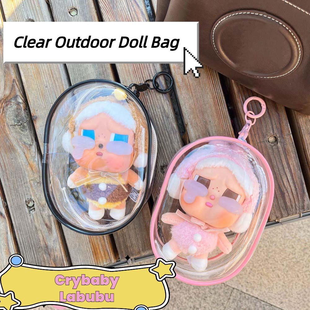 

With Keychain Clear Outdoor Doll Bag Pop Mart Dolls Outdoor Doll Display Bag Doll Accessories B-Empty Bag Transparent