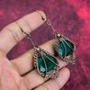 Faceted zambian emerald earring copper wire wrapped jewelry gemstone earring copper earring anniversary gifts handmade jewelry drop earrings