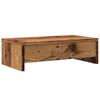 Dual Monitor Stand with Drawers Rustic Wood Look 50 X 27 X 15 Cm