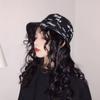 Bucket hat printing literary personality versatile letter embroidery double-sided sunshade basin hat