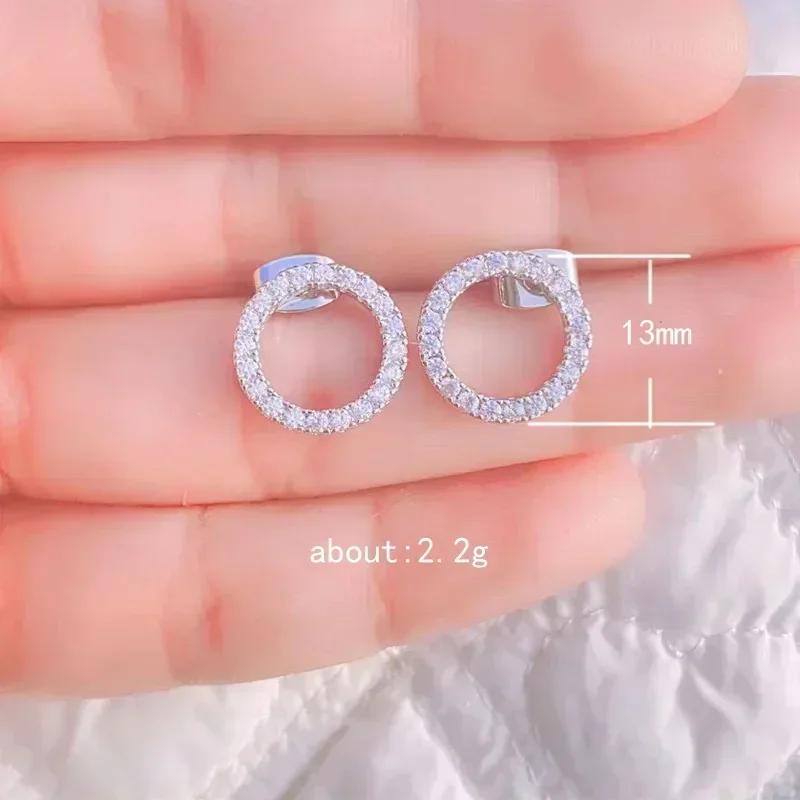 New Delicate Small Circle Stud Earrings Women Gold Color Crystal Minimalist Korean Party Summer Fashion Jewelry Accessories Gift