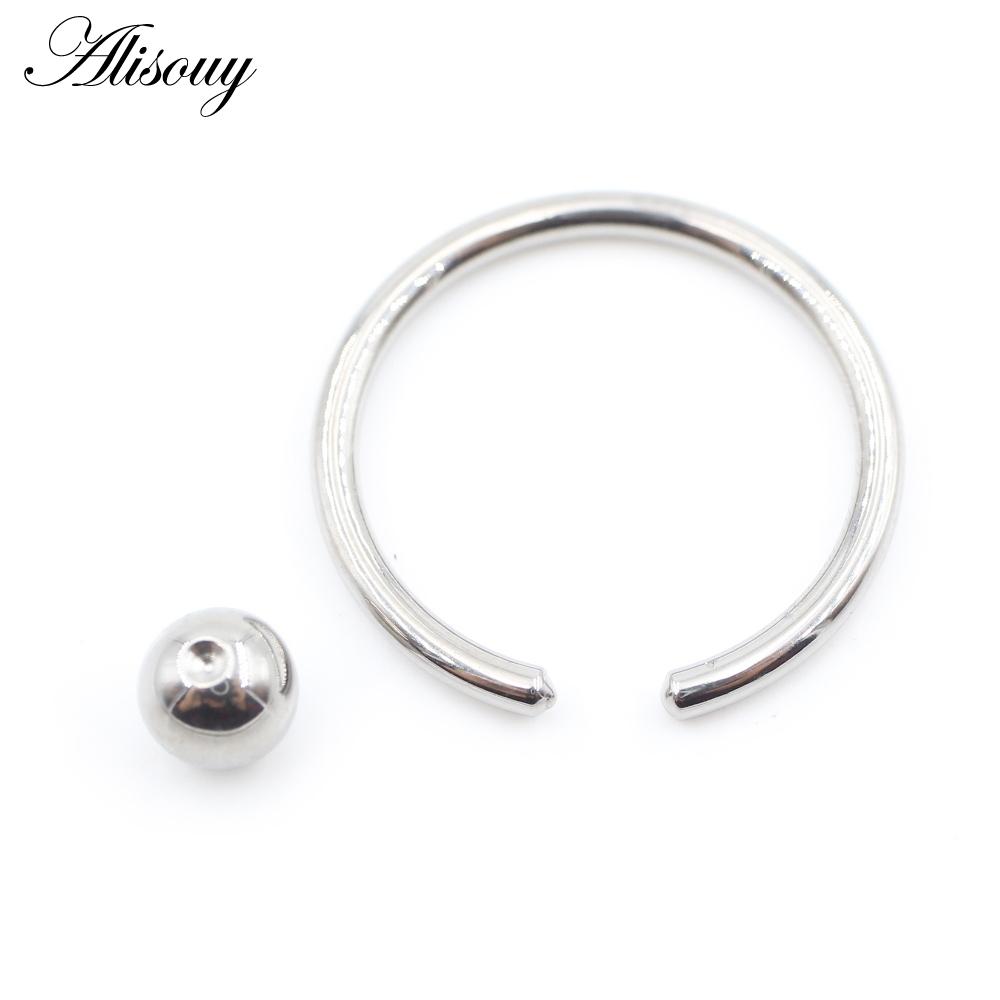 Alisouy 1st G23 Titanium Captive Hoop BCR Ögonbryn Tragus Stängning Bar Läppar Näsringar Öronsegment Piercing Kroppssmycken
