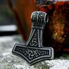 BEIER 2023 New Design 316L Stainless Steel Viking Amulet Nordic Mjolnir Thor's Hammer Pendant Owl Pattern Pendant For Men Retro