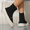 Μοντέρνα γυναικεία αναπνέοντα sneakers με χοντρή σόλα, casual slip-on παπούτσια, πλεκτά sneakers, γυναικεία παπούτσια τένις, καλοκαιρινά παπούτσια-κάλτσες