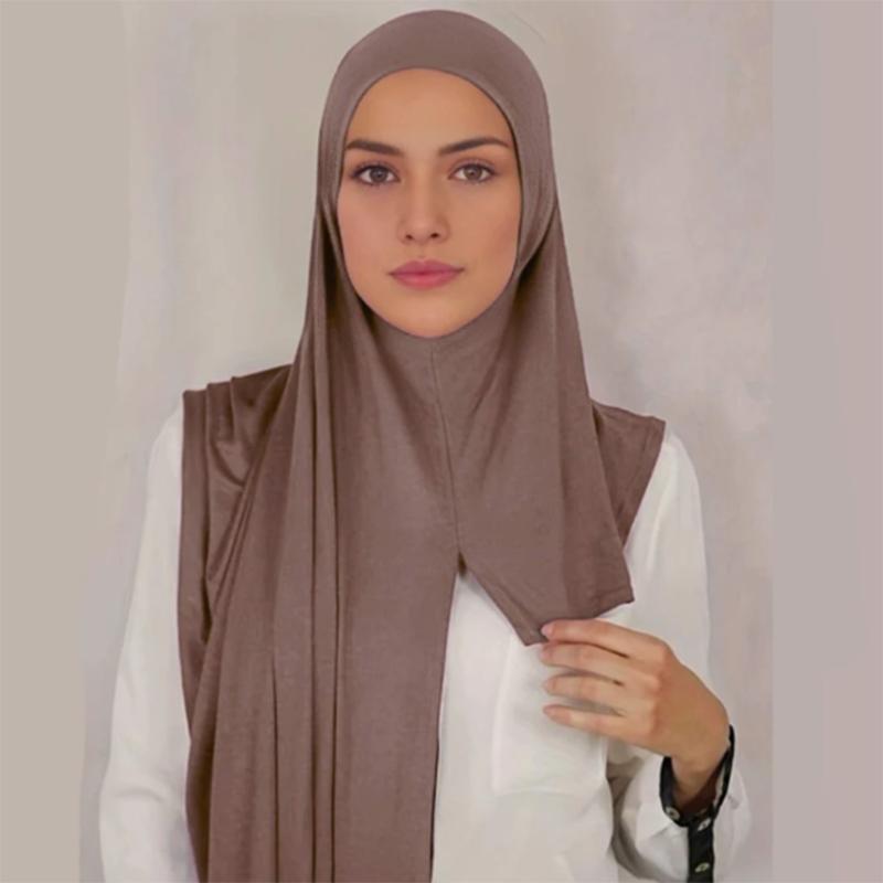 Jersey Hijab Directe Sjaal Moslim Vrouw Muts Sjaal Dame Lange Wikkels Kerk Gebedsturbant Hoofdband