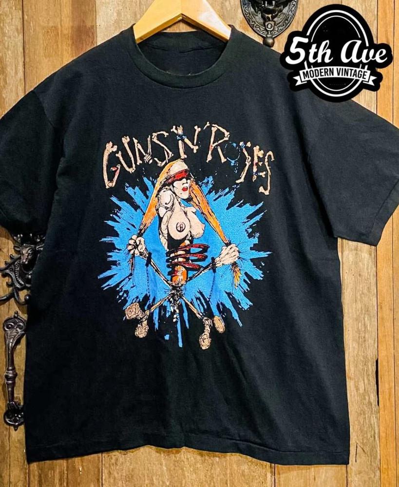 Guns N Roses Pretty Tied Up Tour 1992 - New Vintage Band T shirt Unisex T-Shirt XXL