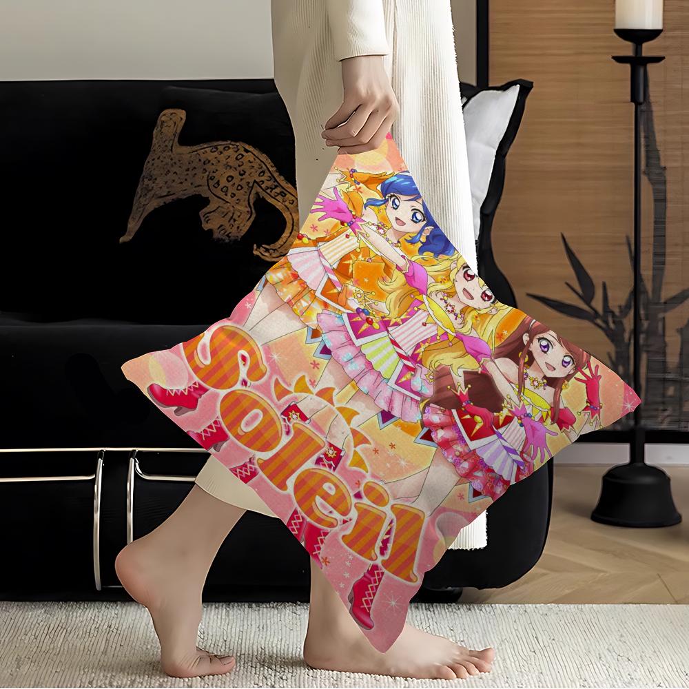 Aikatsu On Parade! Anime Cushion Cover Car Throw Pillow Case For Sofa Car Christmas Gift 40x40cm 45x45cm
