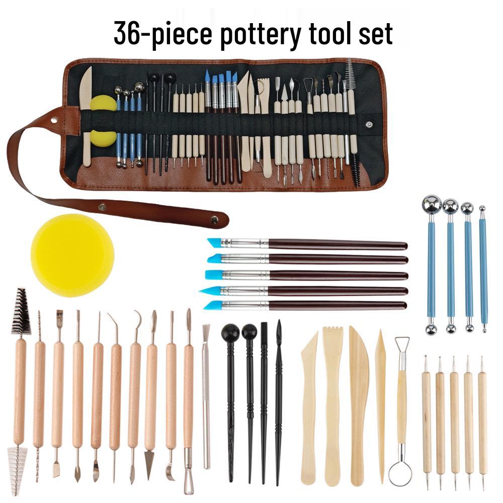 36-Piece Clay Sculpture & Carving Tool Set