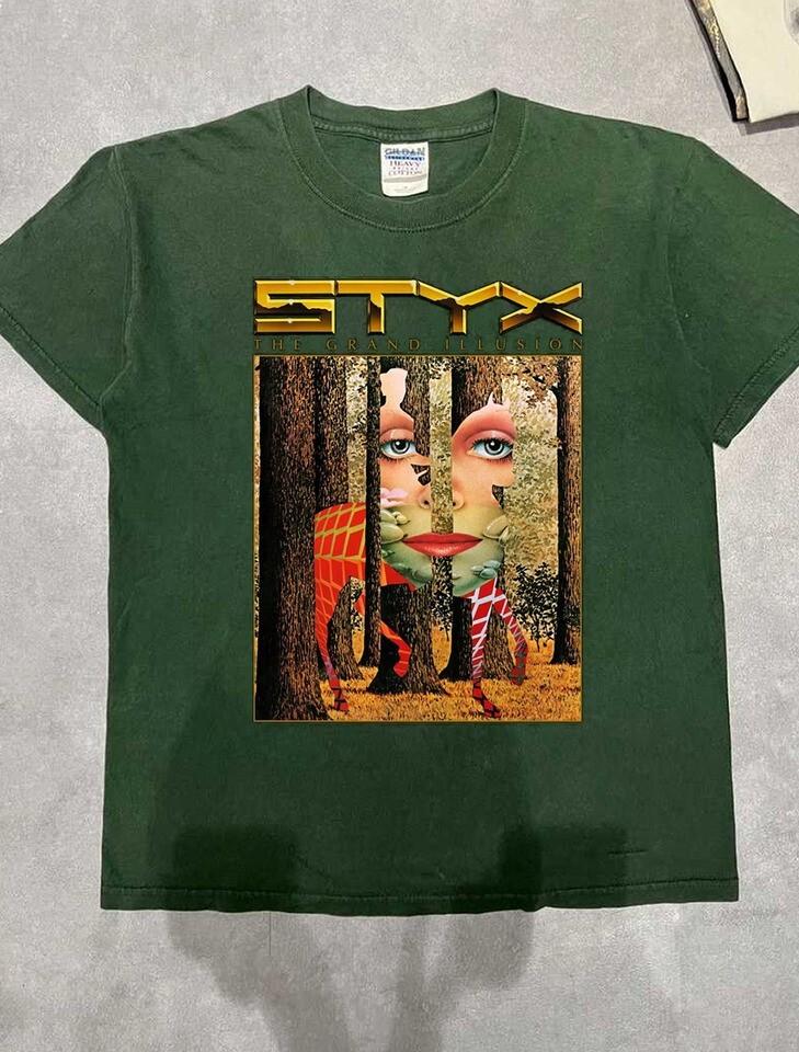 Styx Band The Grand Illusion Tour 2025 T Shirt Full Size S-5XL Unisex T-Shirt S