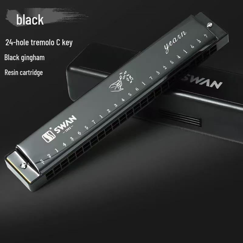 Swan 24-Hole Harmonica in C Key for Beginners and Students - Professional Performance Level Instrument