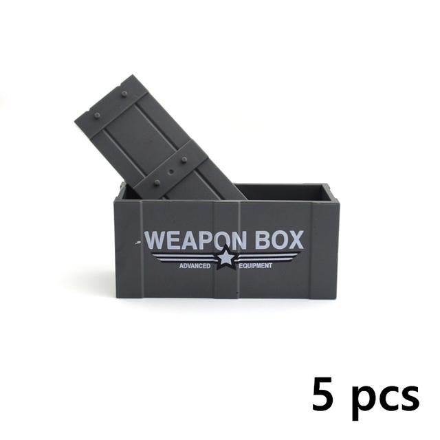 MOC Bricks Military Container Boxes Building Block Mini Figure Accessories Army Scene WW2 DIY Military Container Bricks