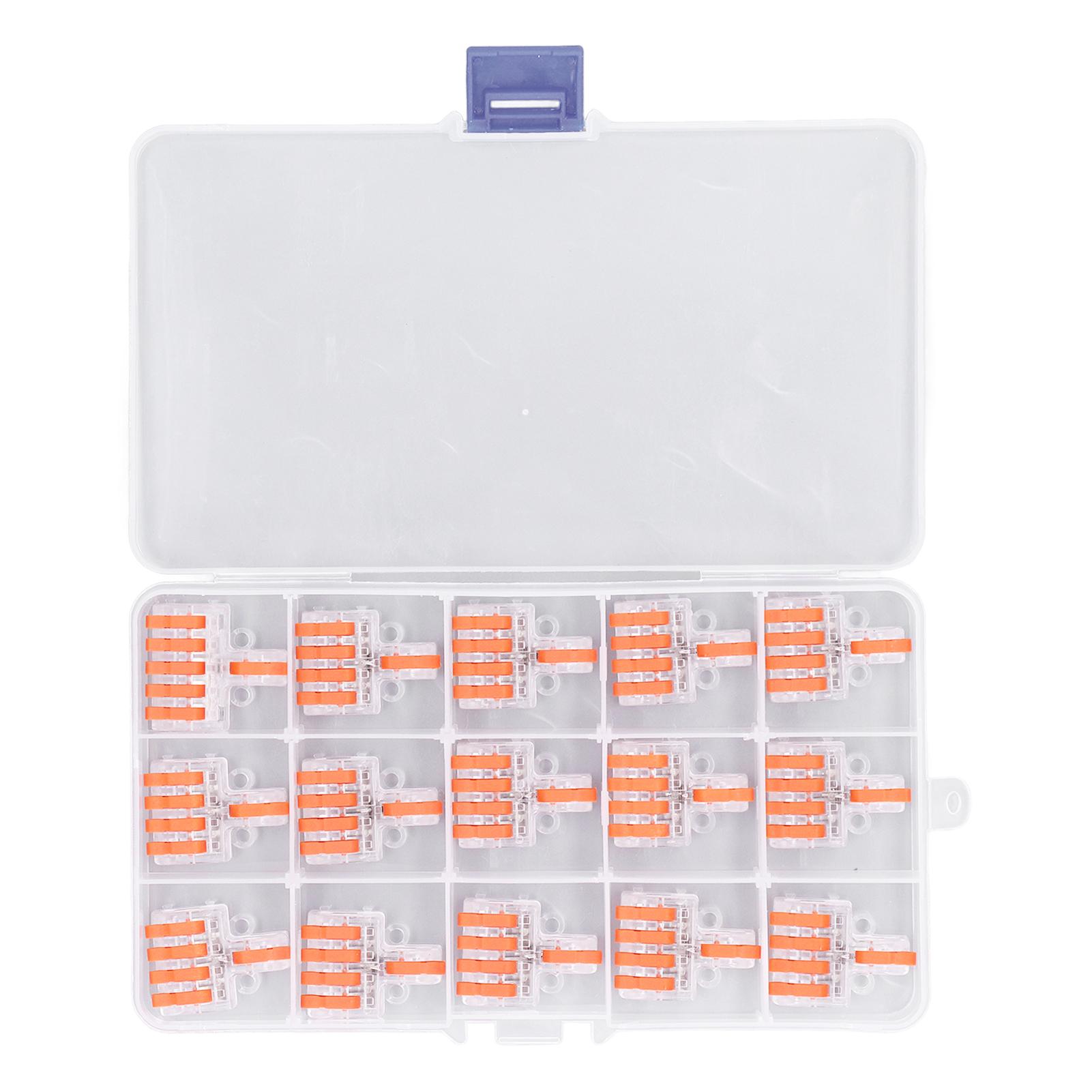 

15Pcs Wire Conductor Connector Lever Splicing Terminal Transparent Set Kit DF14
