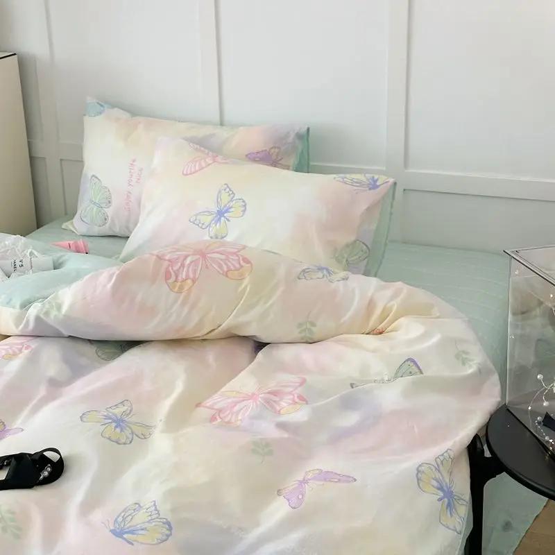 Summer Bedding Set Ins Twin Queen Duvet Cover Flat Sheet Pillowcase No Filler Girl Boys Hotel Home Bed Linens