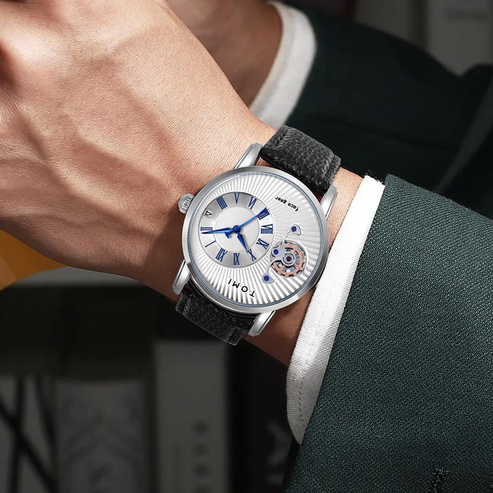 Classic Minimalist Men's Watch Gift Set Luxury Business Men's Versatile Quartz Watch Round Large dial Quartz Watch Gift